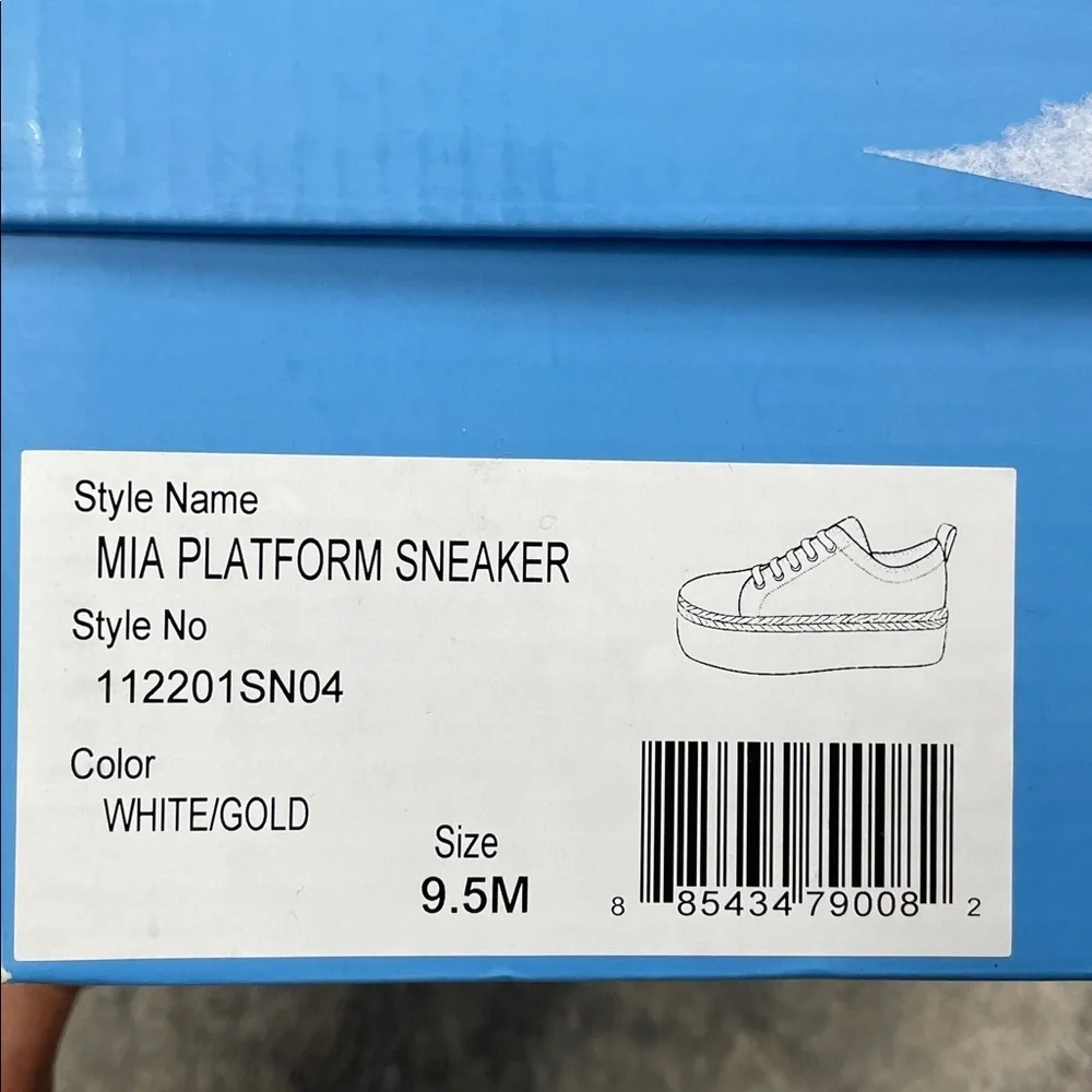 NIB Jack Rogers Mia Canvas Low Top Platform Sneaker White Gold Sz 9.5